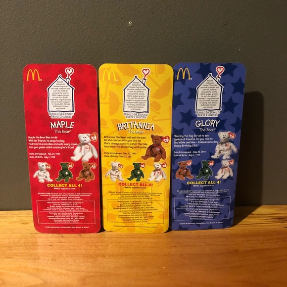 Set of 3 International McDonalds Beanie Babies!!! - Picture 2 of 2